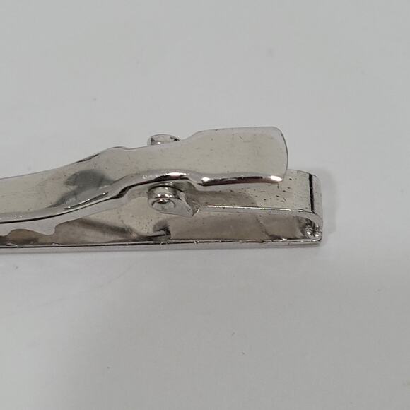 Dunhill Vintage Cufflinks Tie Clasp Clip Bar Set Silver Gold Striped Logo Box - Picture 7 of 16